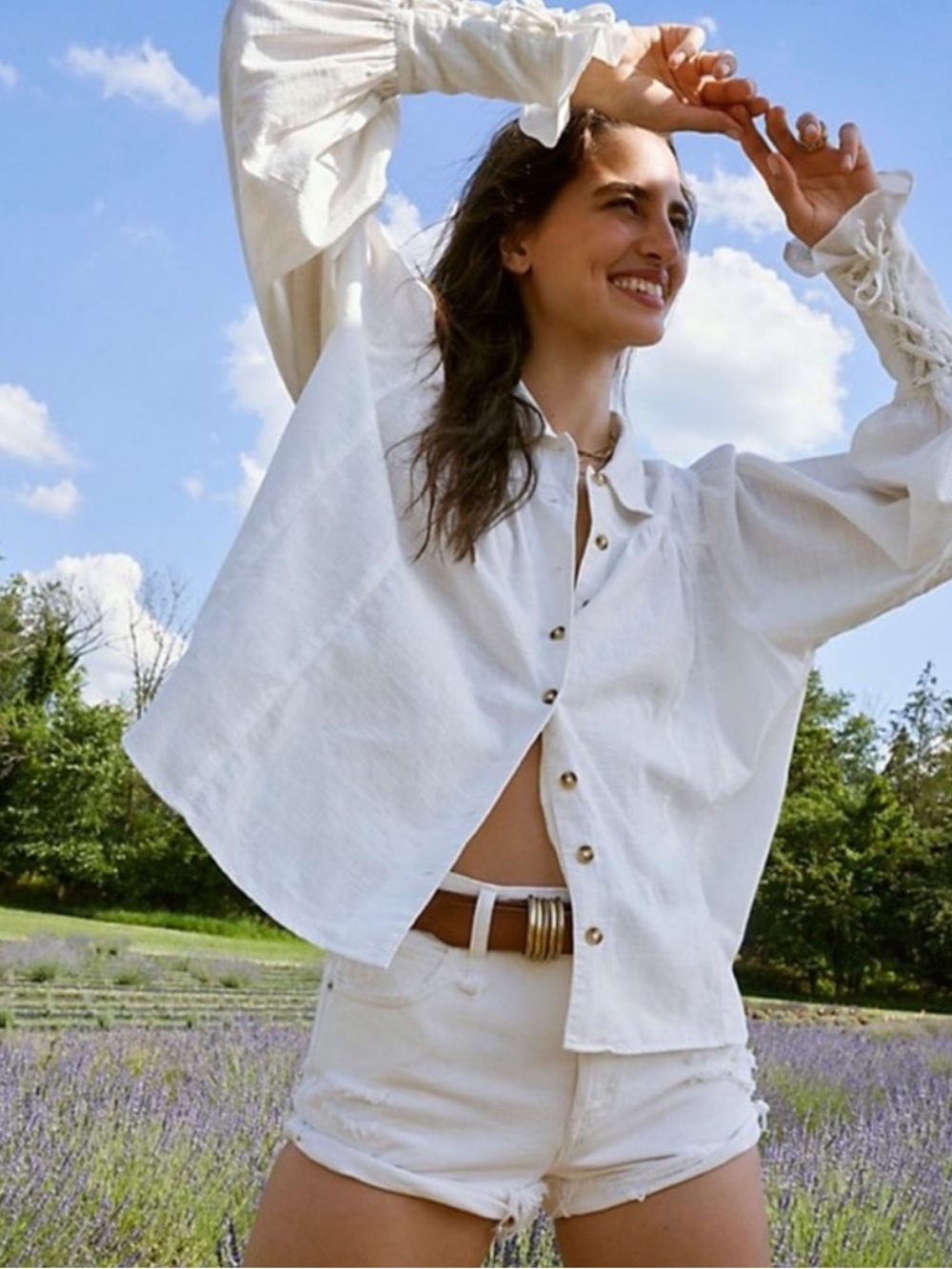 Free People | Kiss Kiss Ivory Button Down Blouse